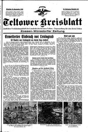 Teltower Kreisblatt vom 16.09.1941