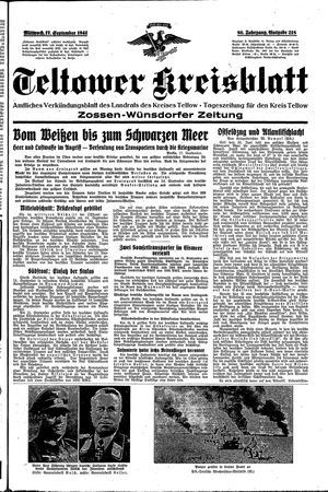 Teltower Kreisblatt vom 17.09.1941