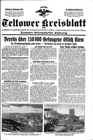 Teltower Kreisblatt vom 22.09.1941