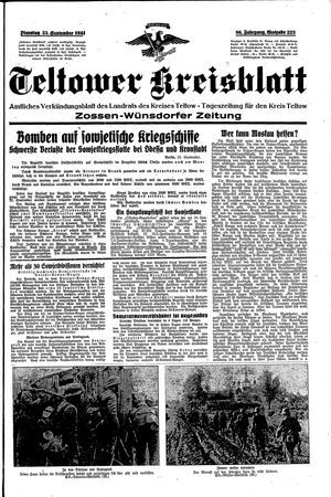 Teltower Kreisblatt vom 23.09.1941