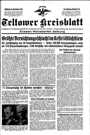 Teltower Kreisblatt vom 24.09.1941