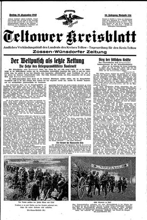 Teltower Kreisblatt vom 26.09.1941