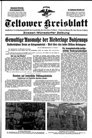 Teltower Kreisblatt vom 27.09.1941