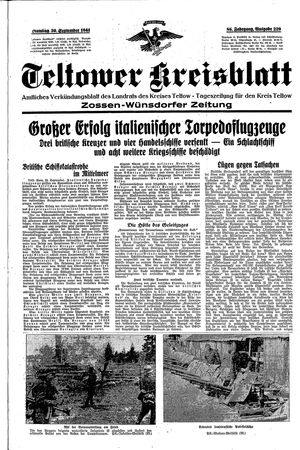 Teltower Kreisblatt vom 30.09.1941