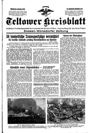 Teltower Kreisblatt vom 01.10.1941