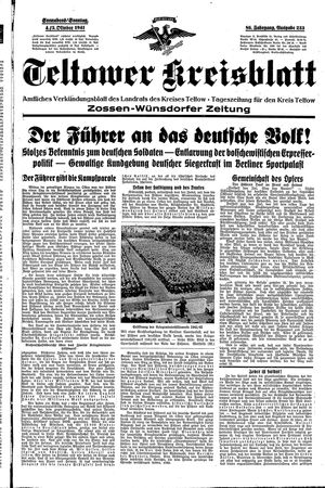 Teltower Kreisblatt vom 04.10.1941