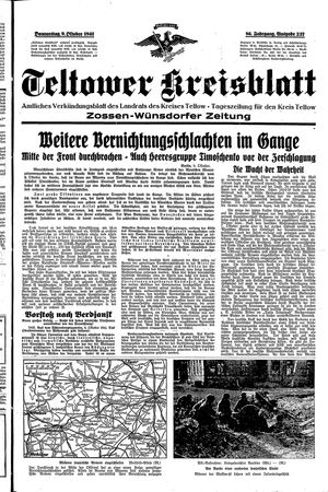 Teltower Kreisblatt vom 09.10.1941
