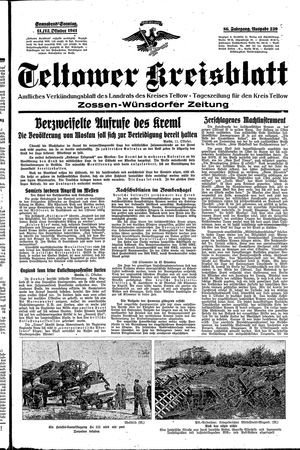 Teltower Kreisblatt vom 11.10.1941
