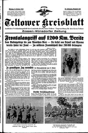 Teltower Kreisblatt vom 13.10.1941