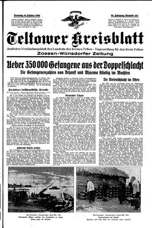 Teltower Kreisblatt vom 14.10.1941
