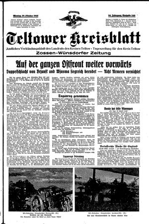 Teltower Kreisblatt vom 20.10.1941