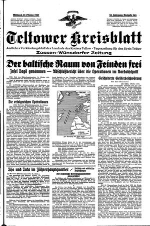 Teltower Kreisblatt vom 22.10.1941