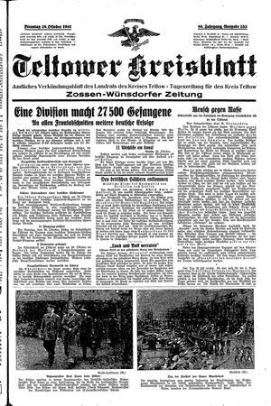 Teltower Kreisblatt vom 28.10.1941