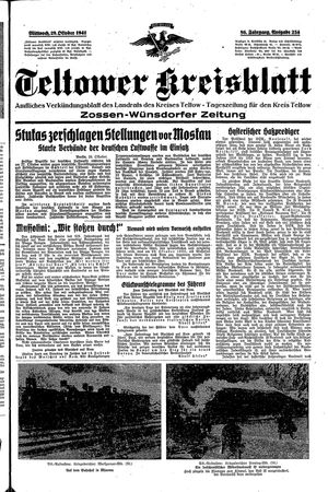 Teltower Kreisblatt vom 29.10.1941