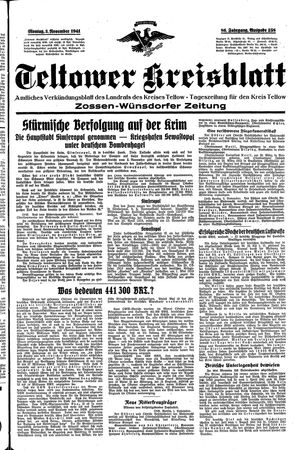 Teltower Kreisblatt vom 03.11.1941