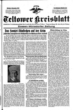Teltower Kreisblatt vom 07.11.1941