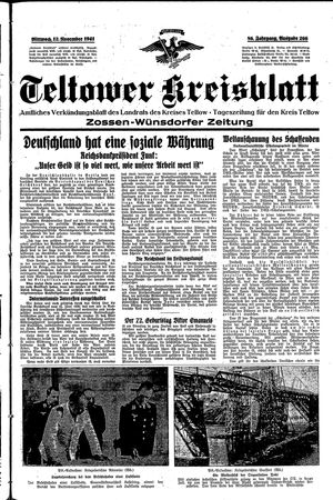 Teltower Kreisblatt vom 12.11.1941