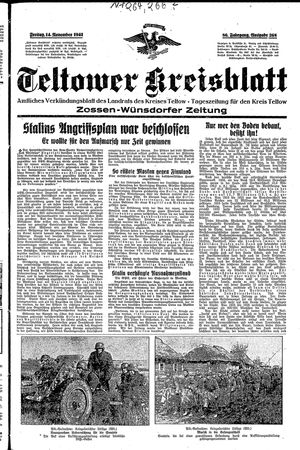 Teltower Kreisblatt vom 14.11.1941
