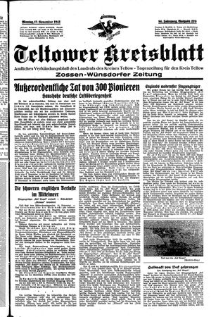 Teltower Kreisblatt vom 17.11.1941