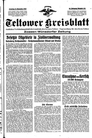Teltower Kreisblatt vom 18.11.1941