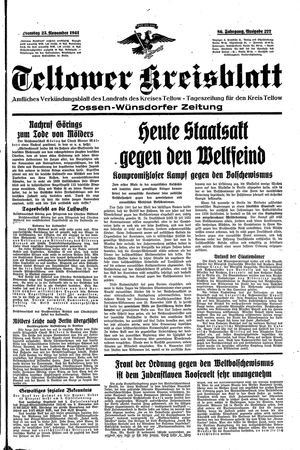 Teltower Kreisblatt vom 25.11.1941