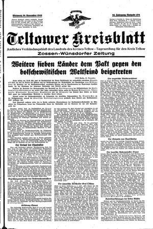 Teltower Kreisblatt vom 26.11.1941