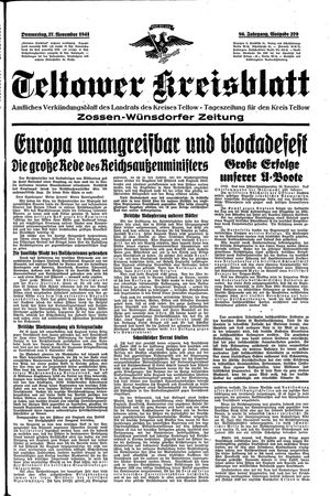 Teltower Kreisblatt vom 27.11.1941