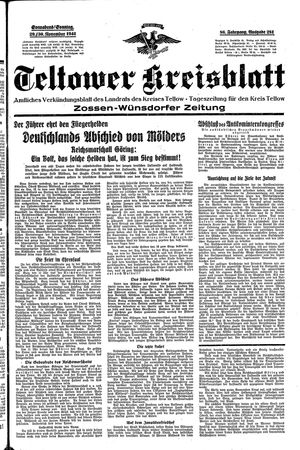Teltower Kreisblatt vom 29.11.1941