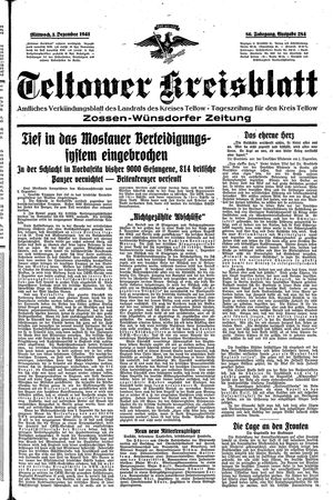 Teltower Kreisblatt vom 03.12.1941