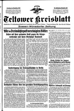 Teltower Kreisblatt vom 16.12.1941