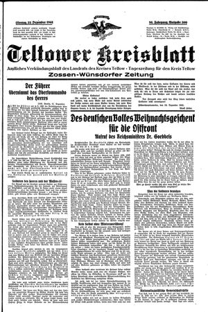 Teltower Kreisblatt vom 22.12.1941