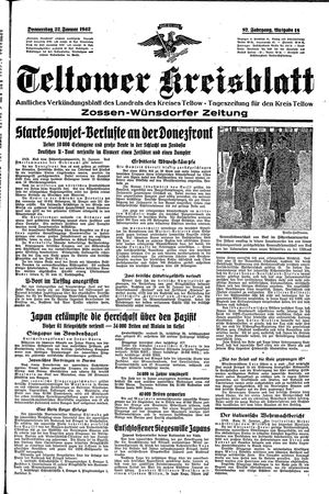 Teltower Kreisblatt on Jan 22, 1942