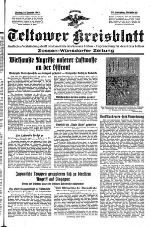 Teltower Kreisblatt vom 23.01.1942