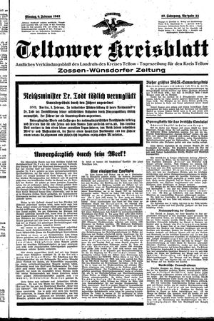 Teltower Kreisblatt on Feb 9, 1942