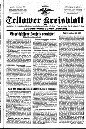 Teltower Kreisblatt vom 17.02.1942