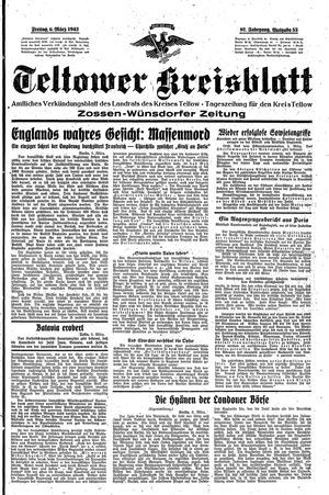 Teltower Kreisblatt vom 06.03.1942