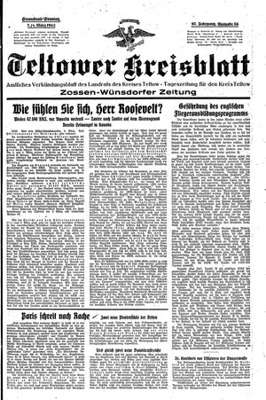 Teltower Kreisblatt vom 07.03.1942