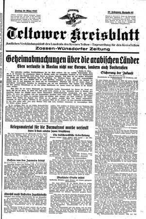 Teltower Kreisblatt vom 20.03.1942