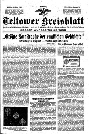 Teltower Kreisblatt vom 24.03.1942