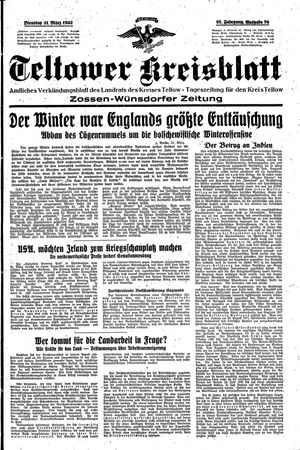 Teltower Kreisblatt on Mar 31, 1942