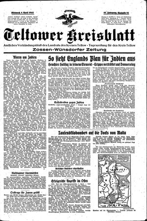 Teltower Kreisblatt vom 08.04.1942