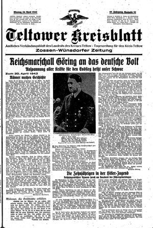 Teltower Kreisblatt vom 20.04.1942