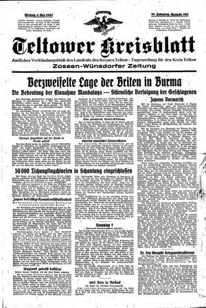 Teltower Kreisblatt vom 04.05.1942