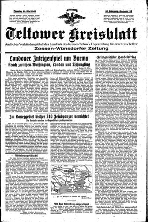 Teltower Kreisblatt vom 19.05.1942