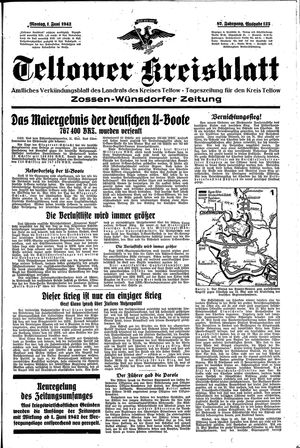 Teltower Kreisblatt on Jun 1, 1942