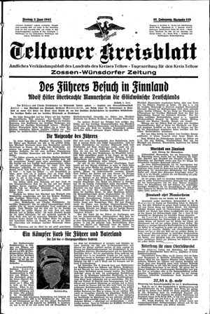 Teltower Kreisblatt vom 05.06.1942