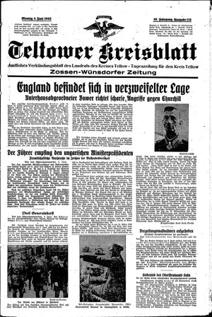 Teltower Kreisblatt vom 08.06.1942