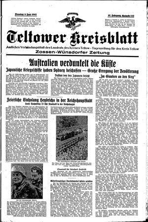 Teltower Kreisblatt vom 09.06.1942