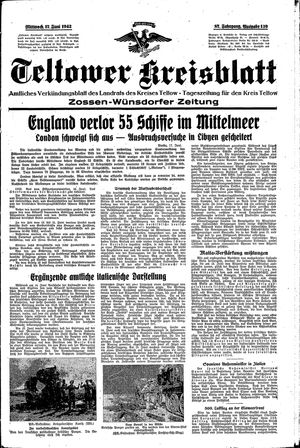 Teltower Kreisblatt on Jun 17, 1942