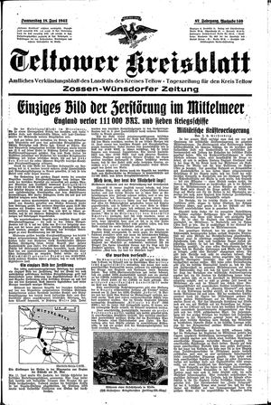 Teltower Kreisblatt vom 18.06.1942